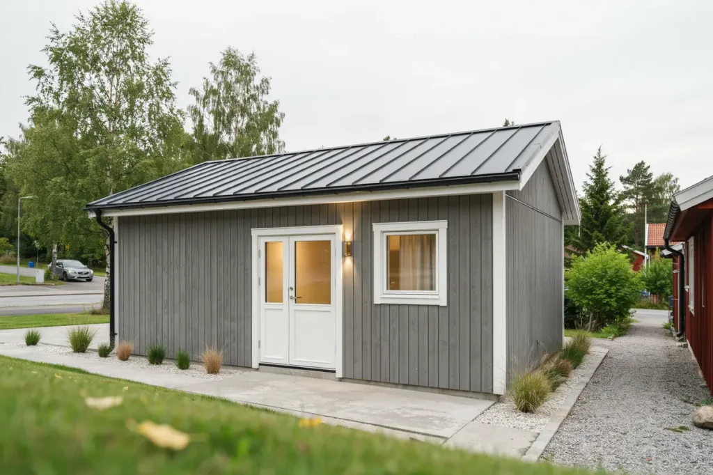 ombyggnad av garage till isolerat hobbyrum i keslund