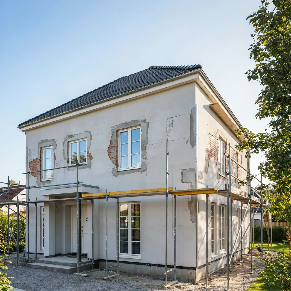 renovera putsad fasad i bromma stockholm
